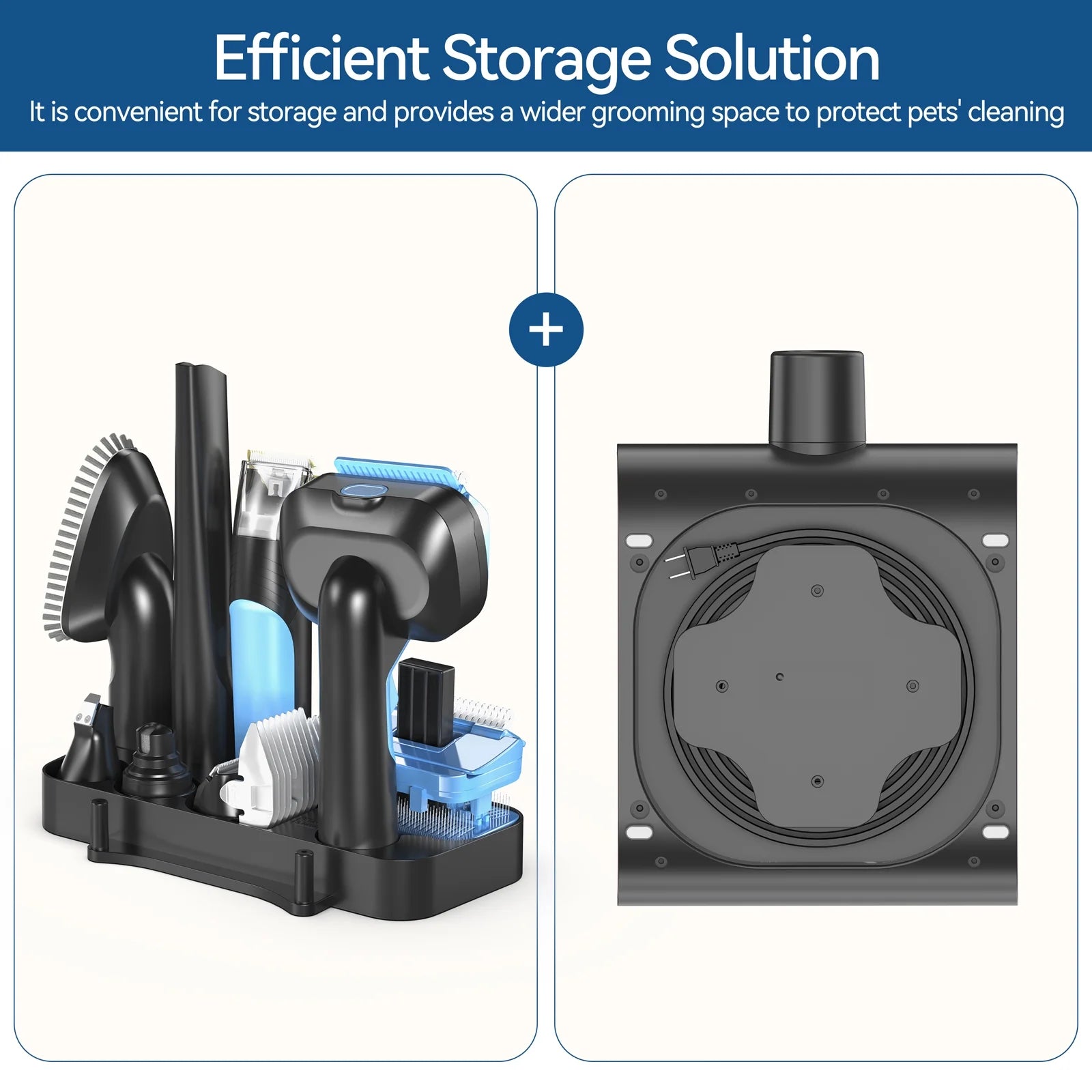 Grooming Vaccum, 4.5L Large Capacity Pet Grooming Kit & 5-In-1 Ultra-Low Noise Pet Grooming Vacu for Dog, Cat