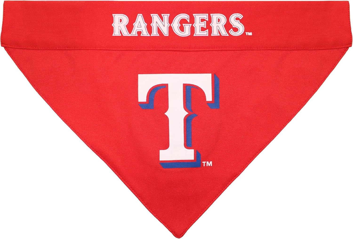 RAN-3217-L-XL MLB Dog Bandana - Texas Rangers Reversible Pet Bandana, Large/X-Large, MLB Team Color