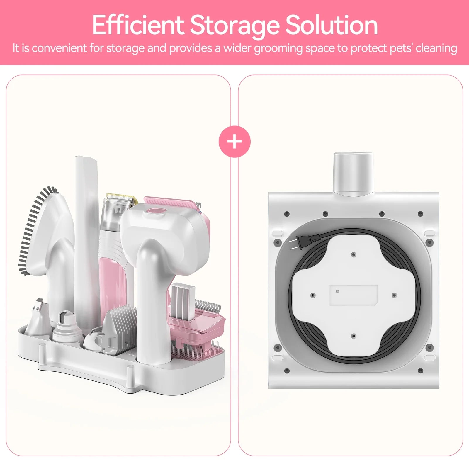 Grooming Vaccum, 4.5L Large Capacity Pet Grooming Kit & 5-In-1 Ultra-Low Noise Pet Grooming Vacu for Dog, Cat