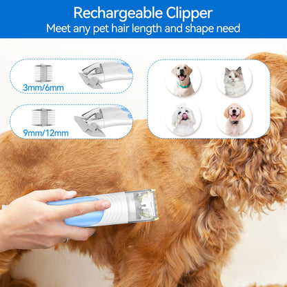 Grooming Vaccum, 4.5L Large Capacity Pet Grooming Kit & 5-In-1 Ultra-Low Noise Pet Grooming Vacu for Dog, Cat