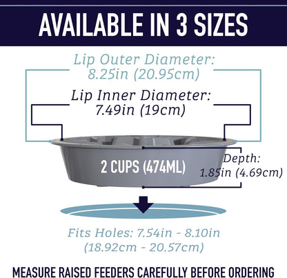 Slow Feeder Dog Bowls - Nonslip Slow Feeder Insert, Healthy Eating Dog Food Bowl, Includes Puppy Essentials Placemat & Star Mold, 2 Cup, Gray